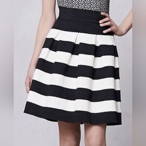 Anthropologie Girls From Savoy Black & White Ponte Bell Skirt